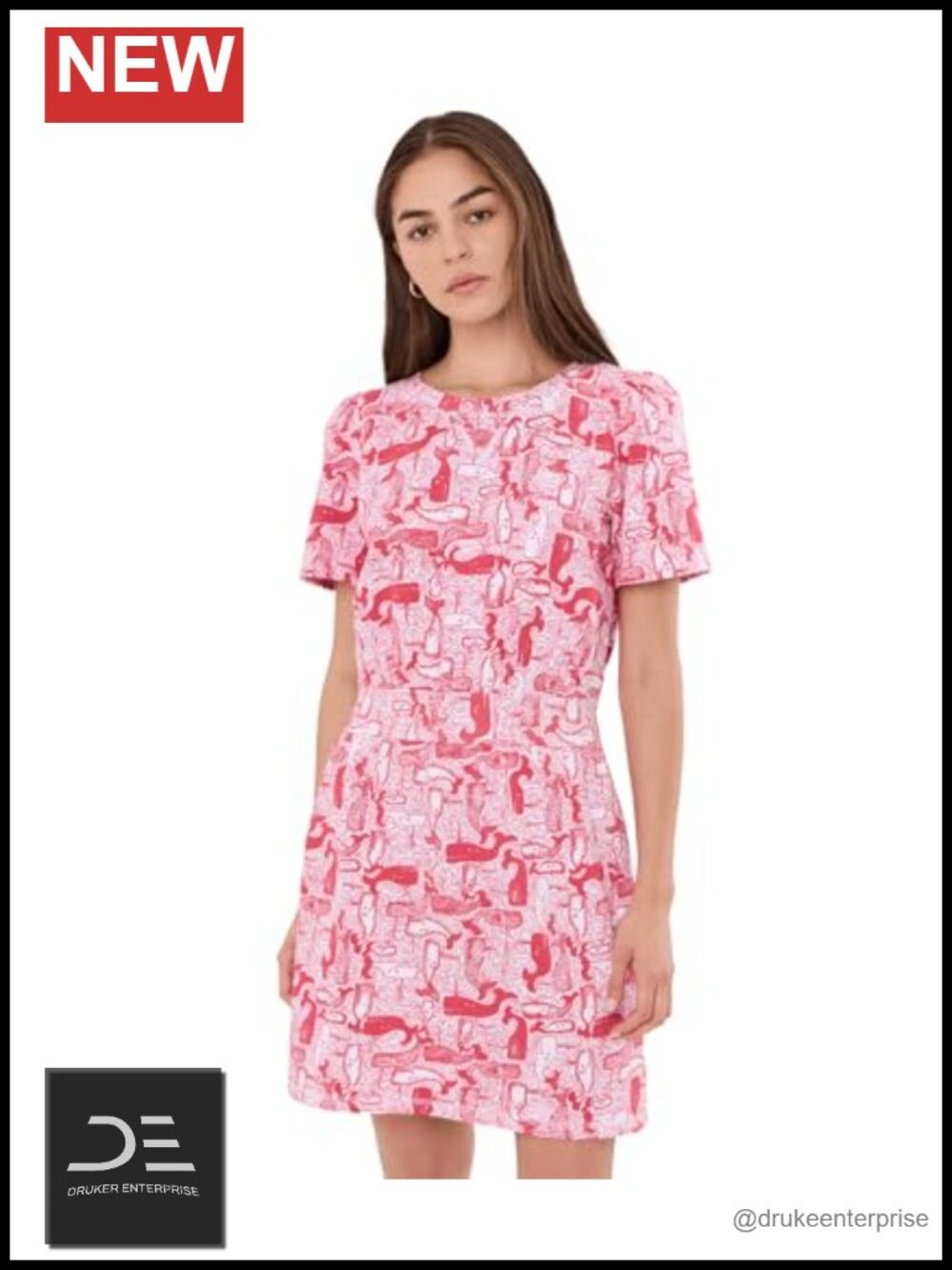 Lilly Pulitzer Fenn Dress Ribbed Waist Floral Print Casual Knee-Length